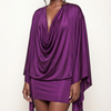 Midnight Muse Draped Batwing Mini Dress