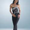 Contour Lines Bandage Dress