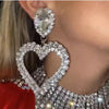 Love Heart-shaped Diamond Temperament Large Earrings Fashion Sweet